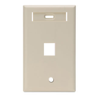 42080-1IS LEVITON QuickPort Wallplate 1-Port, Single-Gang, Ivory