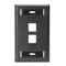 42080-2ES LEVITON QuickPort Wallplate 2-Port, Single-Gang, Black