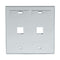 42080-2GP LEVITON QuickPort Wallplate 2-Port, Dual-Gang, Grey
