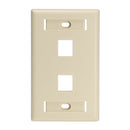 42080-2IL LEVITON QuickPort Wallplate 2-Port, Single-Gang, Large, Ivory