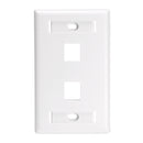 42080-2WL LEVITON QuickPort Wallplate 2-Port, Single-Gang, Large, White