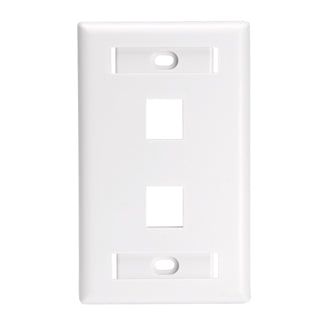 42080-2WL LEVITON QuickPort Wallplate 2-Port, Single-Gang, Large, White