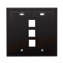 42080-3EP LEVITON QuickPort Wallplate 3-Port, Dual-Gang, Black