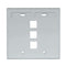 42080-3GP LEVITON QuickPort Wallplate 3-Port, Dual-Gang, Grey