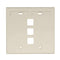 42080-3IP LEVITON QuickPort Wallplate 3-Port, Dual-Gang, Ivory