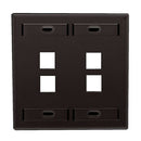 42080-4EP LEVITON QuickPort Wallplate 4-Port, Dual-Gang, Black