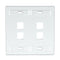 Leviton 42080-4WP QuickPort Faceplate, White, 4 Port