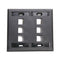 42080-6EP LEVITON QuickPort Wallplate 6-Port, Dual-Gang, Black
