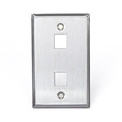 Leviton 43080-1S2 QuickPort Faceplate Stainless Steel, 2 Port