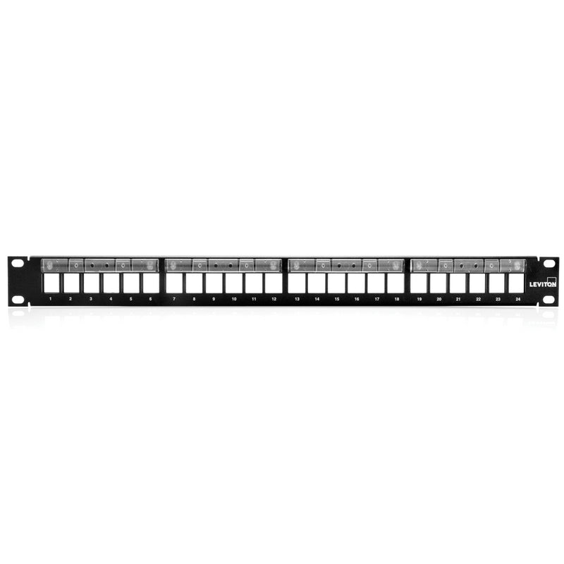 49255-L24 LEVITON QuickPort Patch Panel, Lens Label Holder, 24-Port, 1 RU