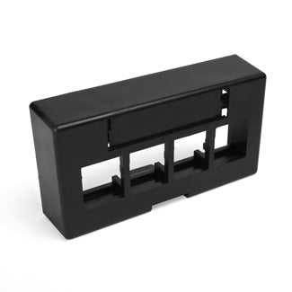 49910-EE4 Furniture Faceplate, Leviton QuickPort, 4-Port, Ext. Depth, Black