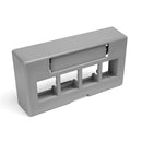 49910-EG4 Furniture Faceplate, Leviton QuickPort, 4-Port, Ext. Depth, Grey