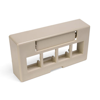 49910-EI4 Furniture Faceplate, Leviton QuickPort, 4-Port, Ext. Depth, Ivory