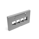 49910-HG4 Furniture Faceplate, Leviton QuickPort, 4-Port, Herman Miller, Grey