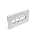 49910-HW4 Furniture Faceplate, Leviton QuickPort, 4-Port, Herman Miller, White