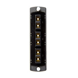 5F100-6EC Leviton OPT-X Plate, Duplex SC, 6-Fiber, Multimode OM2, Black
