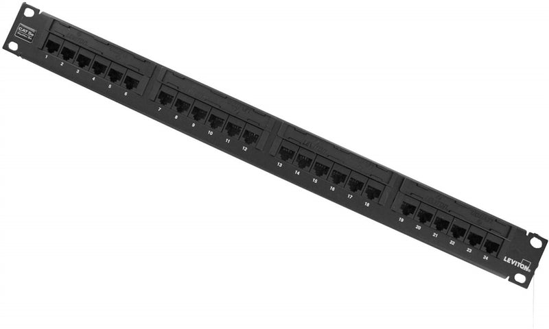 Leviton 5G596-U24 CAT5e Rack Mount Patch Panel, 24 Port – FalconTech