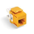 Leviton 61110-BY6 CAT6 RJ45 QuickPort eXtreme Jack Module, Yellow, 25 Pack