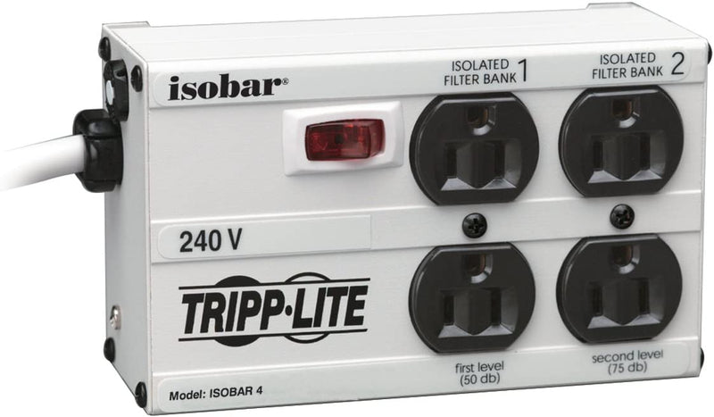 Tripp Lite IB4-6/220 4 OUTLETS 6' CORD 330 JOULES Isobar Ultra Surge Suppressor 220/240V US 5-15R Receptacles