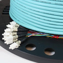 Non-Armored OM4 12 Fiber Pre-Terminated Fiber Optic Cable, Indoor/Outdoor, Plenum