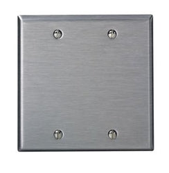 Leviton 84025-40 Blank Double Gang Faceplate, Stainless Steel