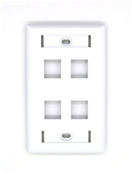 Belden AX102249 KeyConnect Faceplate, White, 4 Port – FalconTech