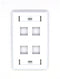 Belden AX102249 KeyConnect Faceplate, White, 4 Port