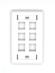 Belden AX102251 KeyConnect Faceplate, White, 6 Port