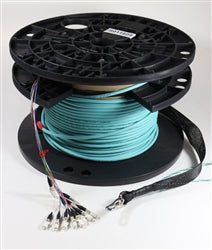 Non-Armored OM3 6 Fiber Pre-Terminated Fiber Optic Cable, Indoor/Outdoor, Plenum
