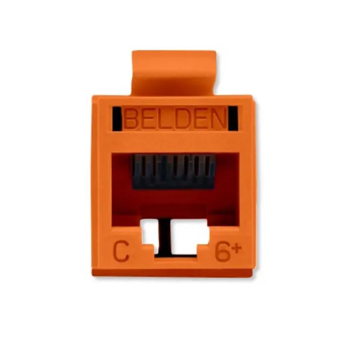 Belden RV6MJKUOR-S1 CAT6 RJ45 REVConnect/KeyConnect Jack Module, Orange