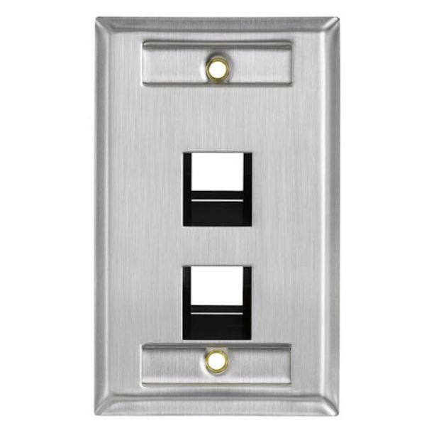 Belden AX104231 KeyConnect Faceplate, Stainless Steel, 2 Port – FalconTech