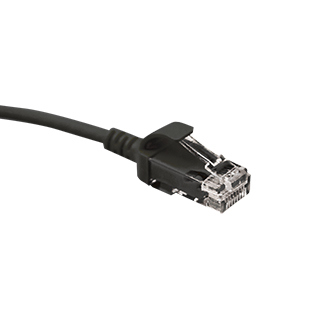 6H460-14E Mini Patch Cable, Leviton High-Flex HD6, CAT6,14  Ft., Black