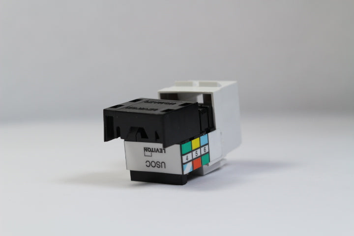 Leviton 41106-RW6 CAT3 6P/6C USOC Jack Module, White – FalconTech