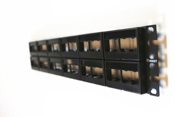 Panduit CPPL48WBLY Mini-Com Modular with Labels Rack Mount Patch Panel, 48 Port