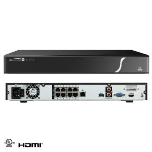 Speco N8NXP8TB 8 Channel Network Video Server with POE, 200Mbps, 4K , 8TB