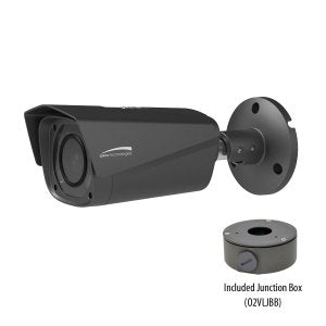 Speco O3VFBM 3MP Indoor/Outdoor Bullet IP Camera, 2.7-12mm motorized lens,Included Junct Box, Grey Housing