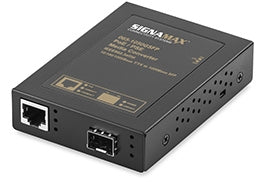 065-1050GSFP Fiber Media Converter: Signamax, 10/100/1000 RJ45 / Gigabit SFP with PoE+