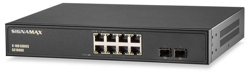 SC10080 Ethernet Switch: Signamax C-100, 8 Port, Gigabit with PoE+, SFP Ports