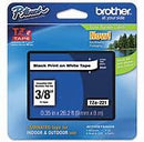 Brother P-Touch TZe221 Label Cartridge, 3/8 Inch, Black on White