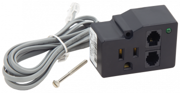 DTK-1FF Ditek 1 pair, 130V,  RJ11 In/Out Modular Jack (w/patch cord) and 120VAC power protection, single outlet w/Retention Screw