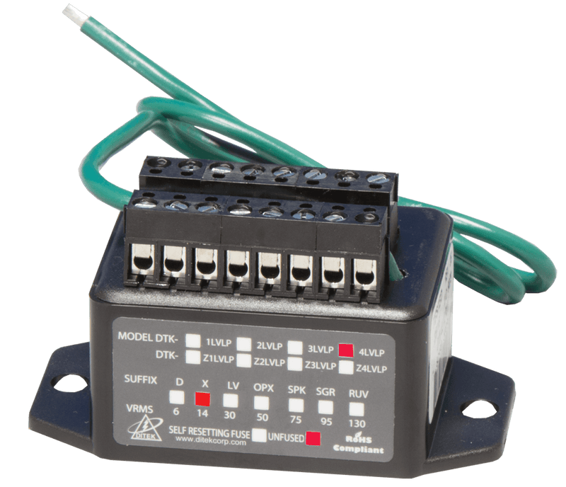 DTK-4LVLPX Ditek 4 Pair - 14V- Terminal Strip - 22-16 AWG