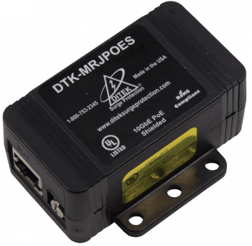 DTK-MRJPOES Ditek Single Channel 10GbE PoE Protector– Shielded RJ45 Connection