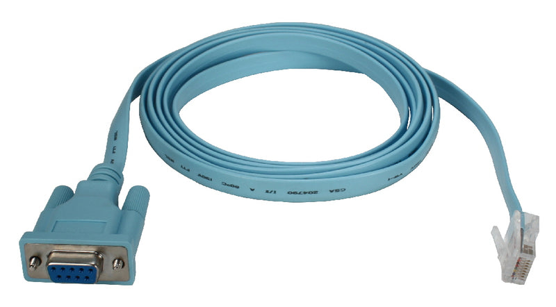 QVS CSRJ45-06 6ft RJ45 to DB9 Rollover Console Management Cable for Cisco Routers